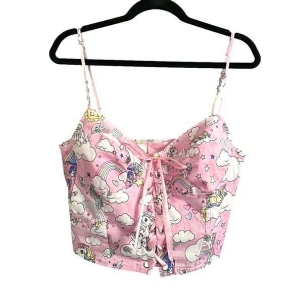 Dolls Kill x My Little Pony Divine Skies Twill Corset Top - XL, rare! - Picture 2 of 10